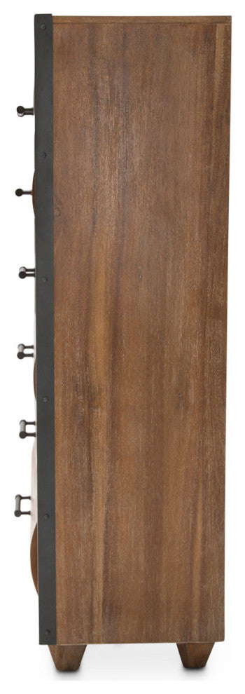 Brooklyn Walk 6-Drawer Wood Chest - Burnt Umber