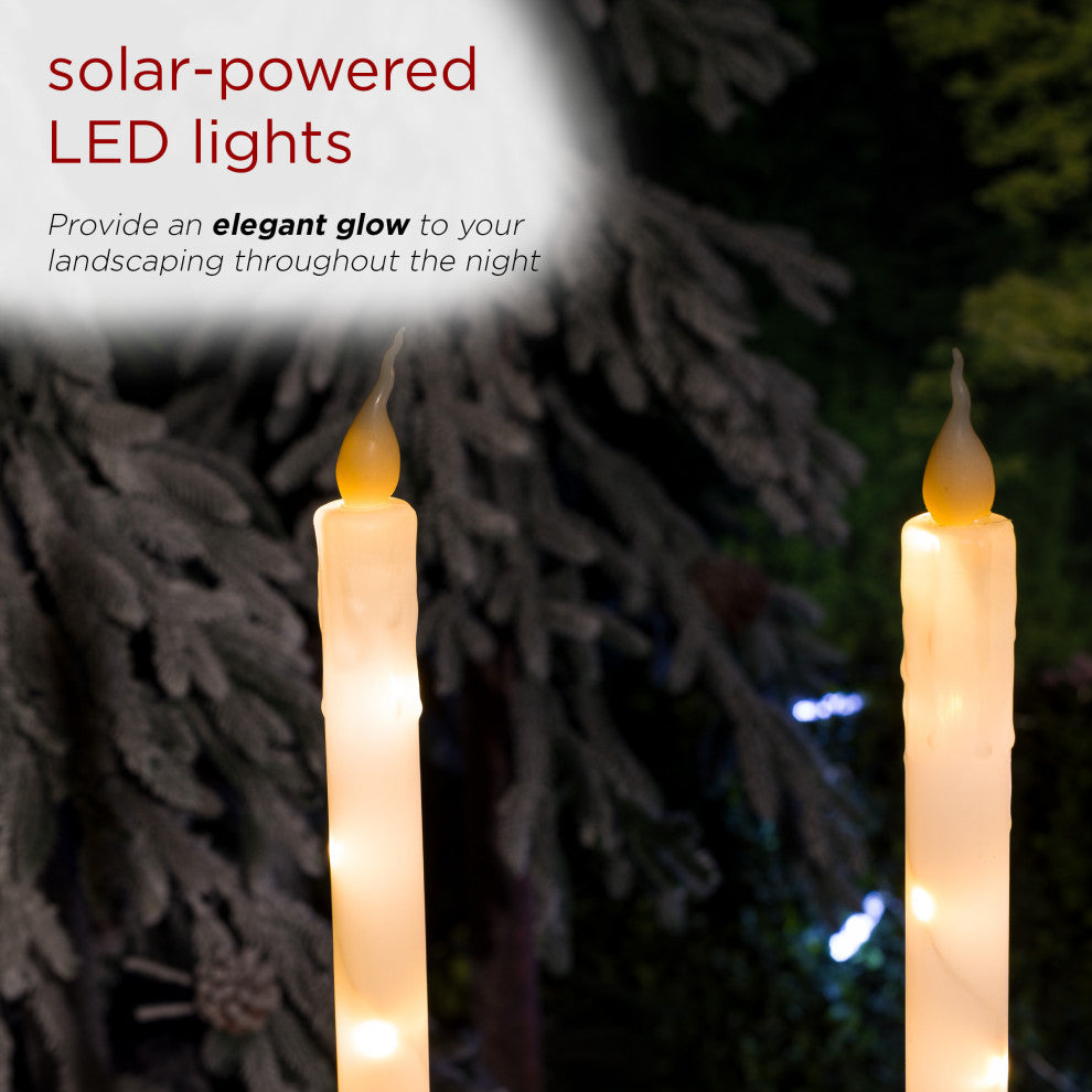 Solar White Candle Stake - Set of 2
