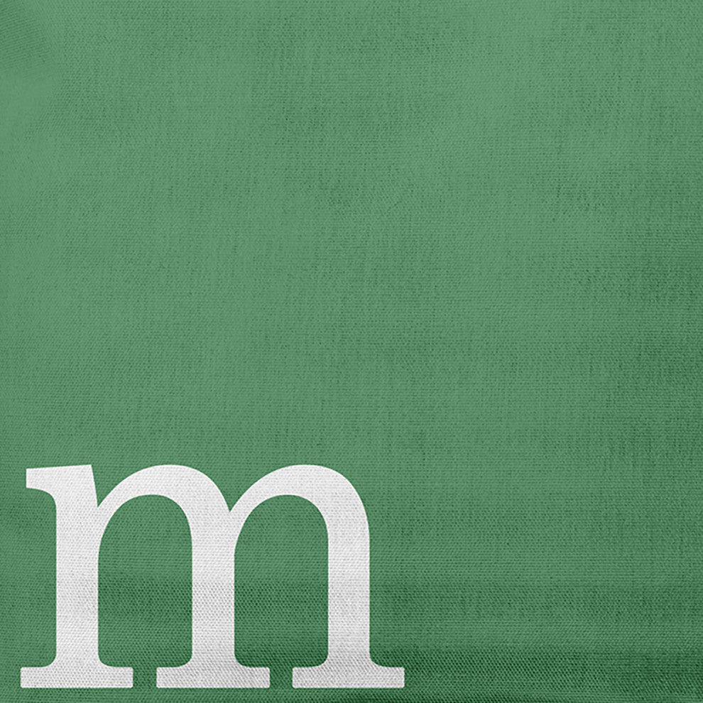 20" x 20" Modern Monogram Indoor/Outdoor Polyester Throw Pillow, Sage