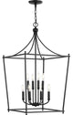 Parkhurst Collection 8-Light Matte Black Chandelier Foyer Pendant Light