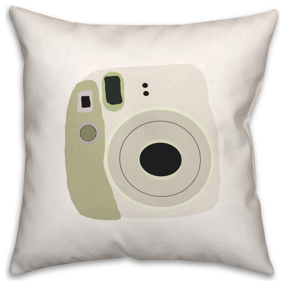 Green Polariod 18x18 Spun Poly Pillow