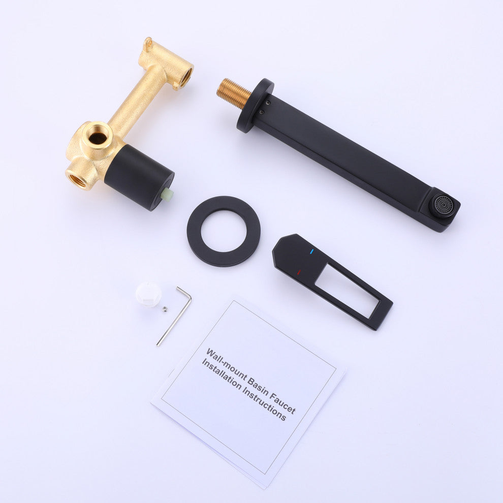 Single Lever Handle Wall Mounted Bathroom Faucet