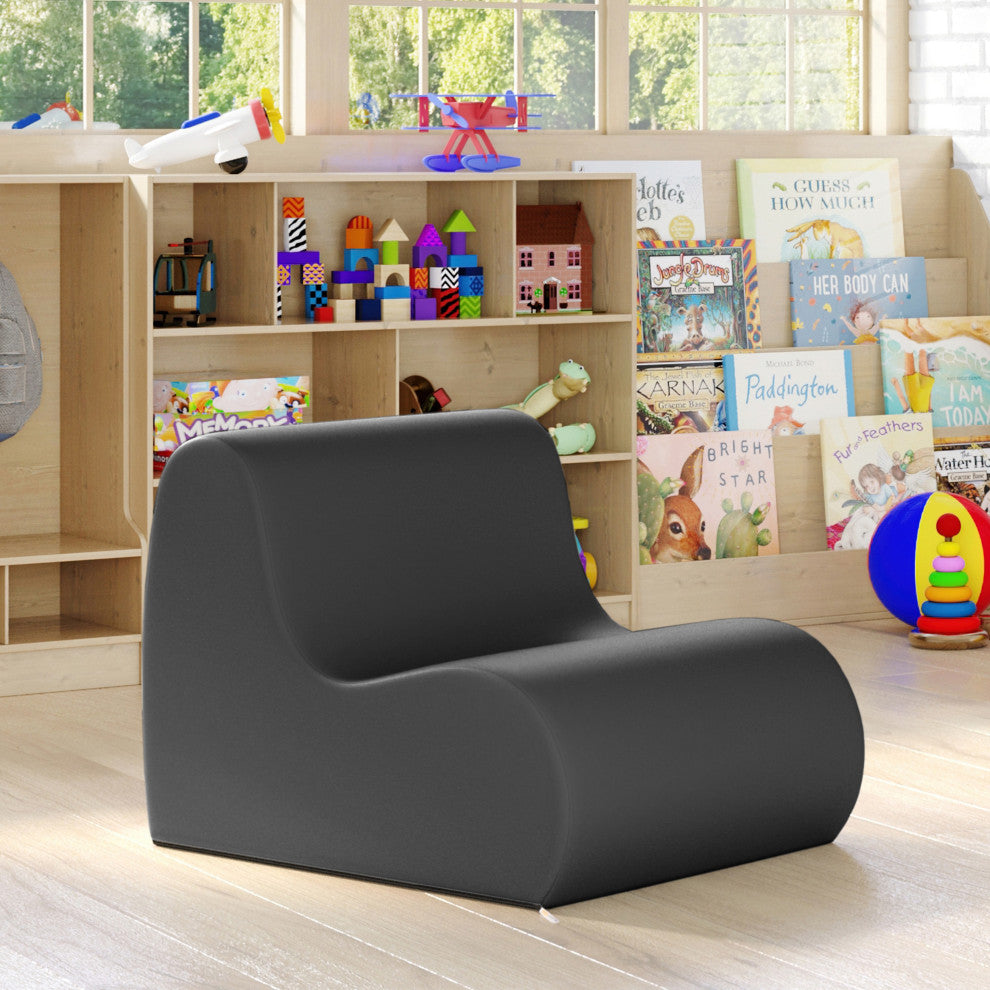 Midtown Foam Classroom Chair, Medium Size - Premium Vinyl - Black