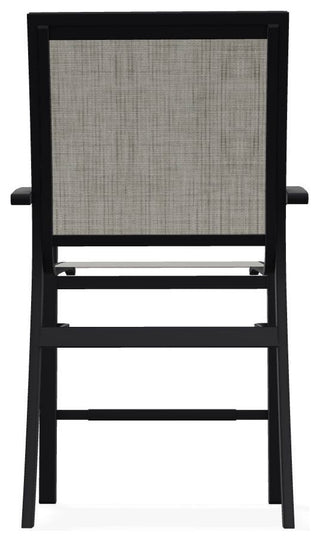 Kendall Sling Balcony Height Stackable Outdoor Stool, Smoke/Black