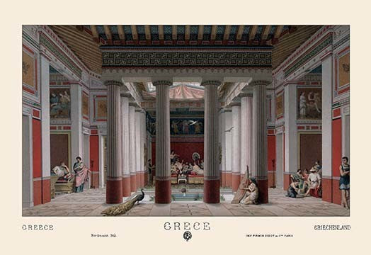 An Athenian Dwelling- Gallery Wrapped Canvas Art 28" x 42"