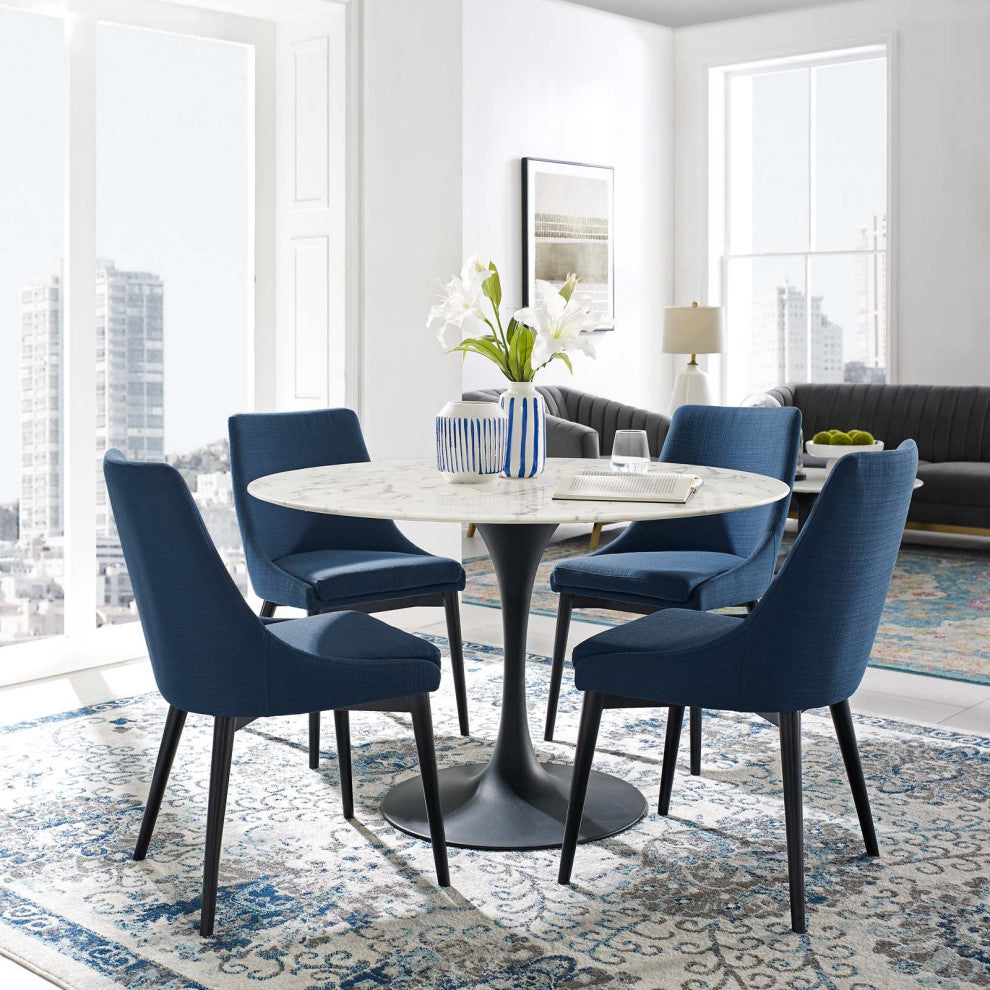 Lippa 47" Round Artificial Marble Dining Table by Modway