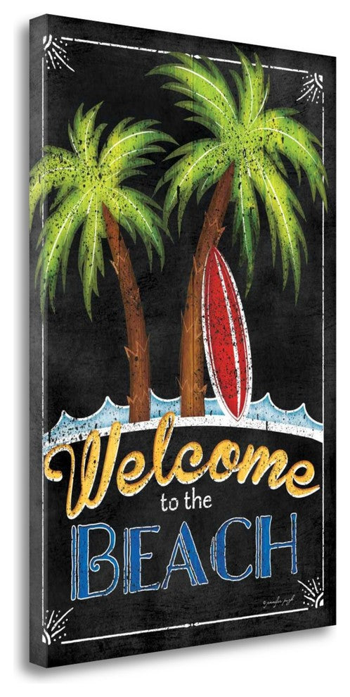 "Welcome To The Beach" By Jennifer Pugh, Giclee Print on Gallery Wrap Canvas