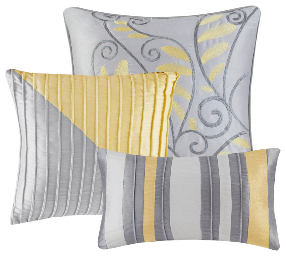 Madison Park Amherst 7 Piece Comforter Set, Yellow
