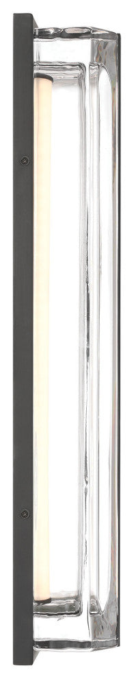 Langferd, Outdoor, 24", Matte Black, Clear Glass