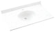 Swan Ellipse Solid Surface Bathroom Vanity Top, Arctic Granite