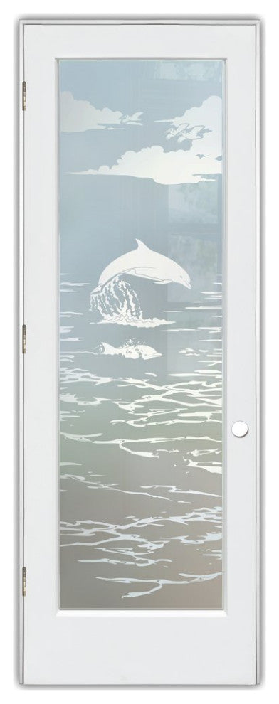 Interior Prehung Door or Interior Slab Door - Dolphins in the Shimmer -...