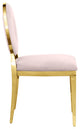 Carousel Upholstered Dining Chair, Set of 2, Pink Velvet, Gold Finish