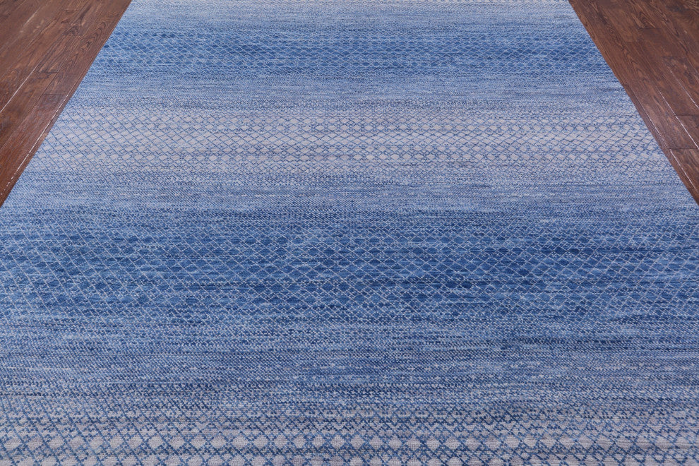 9' 0" X 12' 3" Savannah Grass Handmade Wool Rug - Q13208