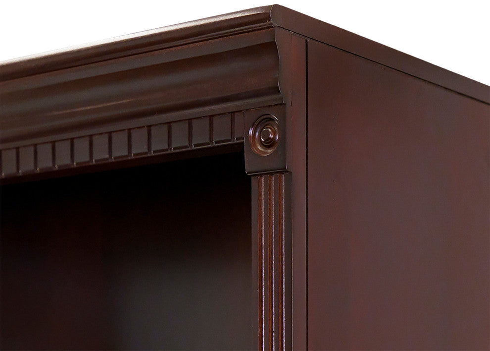 Huntington Club Wood Bookcase With Doors, Storage Cabinet, Office Shelves