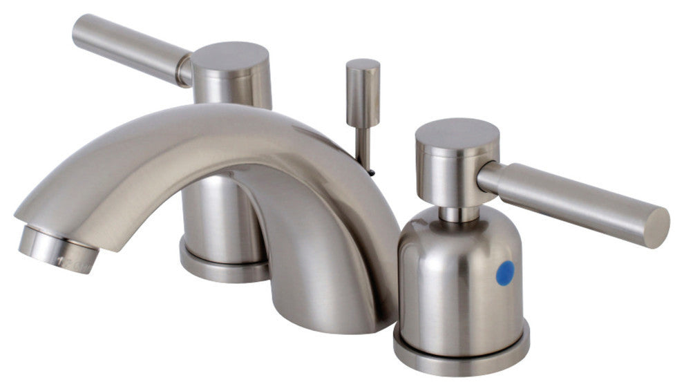 Mini-Widespread Bathroom Faucet With Pop-Up, Brushed Nickel