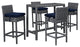 Modway Summon 5 Piece Outdoor Patio Sunbrella Pub Set, Canvas Navy