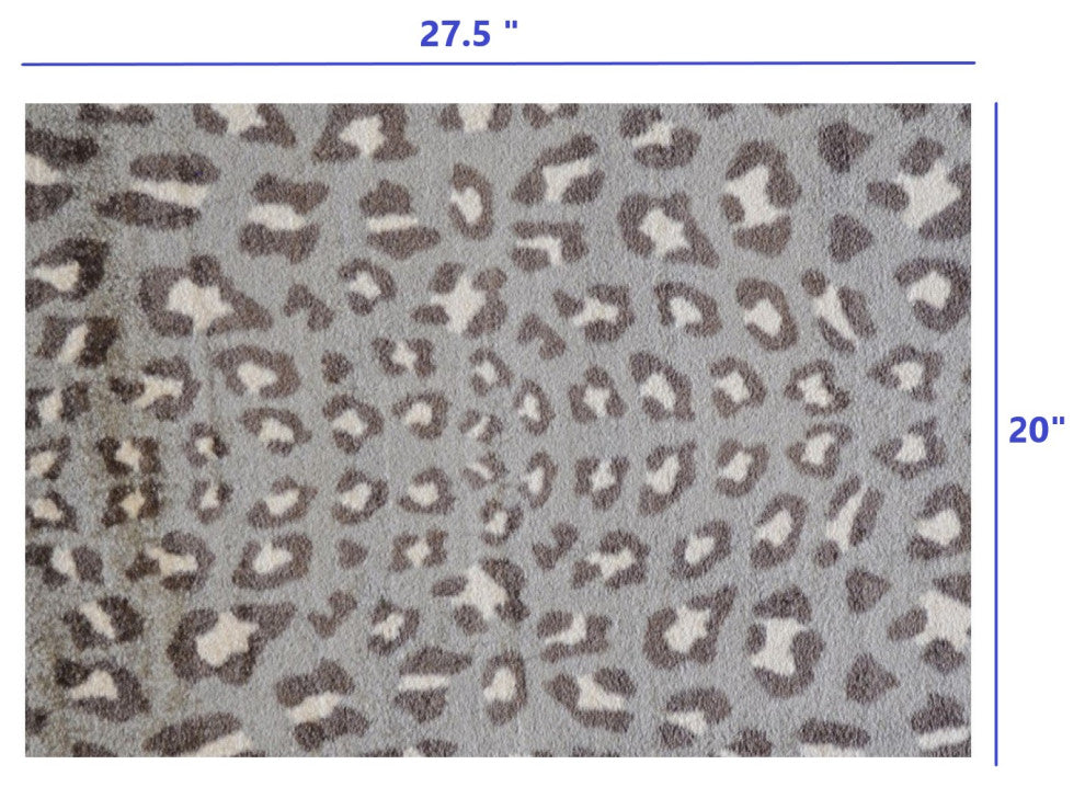 2' x 3' Gray and Brown Cheetah Washable Floor Mat