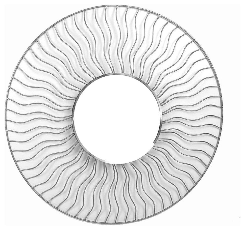 Sunburst 36" Round Wall Mirror - Set of 2, Brushed Nickel