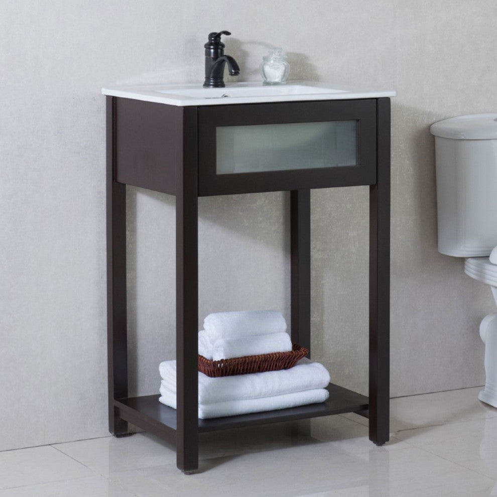 24" Single Sink Vanity-Manufactured Wood-Espresso