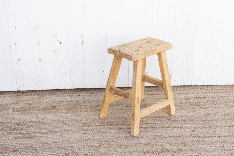 Farmhouse Bleached Wood Stool
