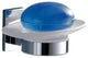 Wall Mounted Round Frosted Glass Soap Dish With Chrome Mounting