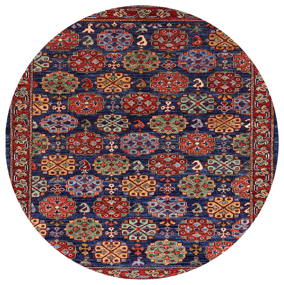 Ahgly Company Indoor Round Mid-Century Modern Area Rugs, 6' Round