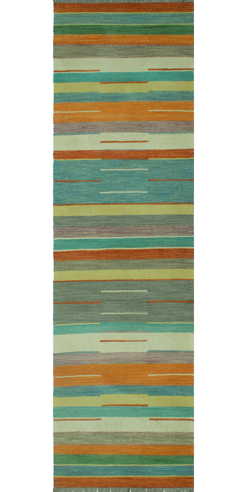 Winchester Kilim Floyd Gray/Ivory Runner, 2'8x9'9