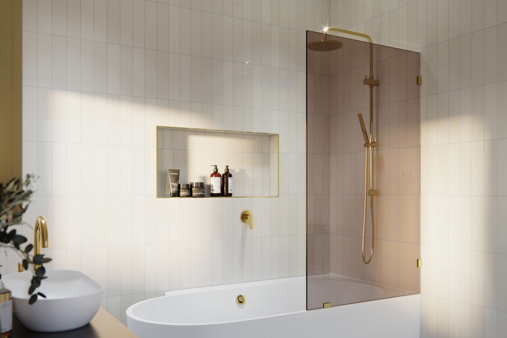 Bathtub Single Fixed Panels, Polished Brass