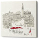 Epic Graffiti "World Cafe IV Venice Red" Giclee Canvas Wall Art, 18"x18"