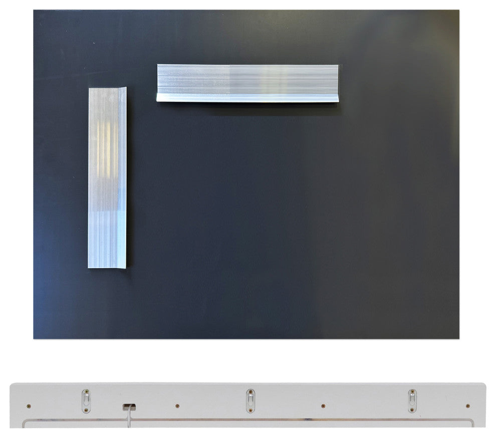 35" Light Gray Wireless Charging Shelf and Frameless Mirror Set