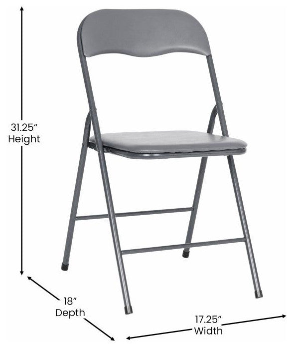 5 Piece Folding Card Table and Chair Set, Gray