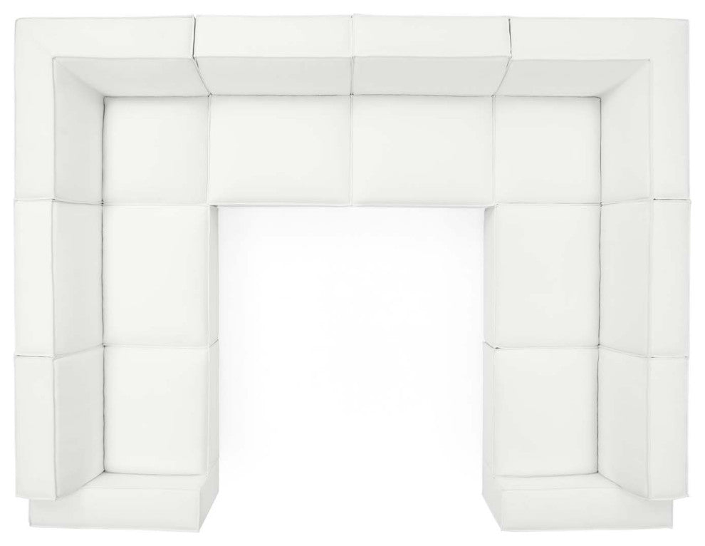 Modular Sectional Sofa Set, White, Fabric, Modern, Lounge Hotel Hospitality