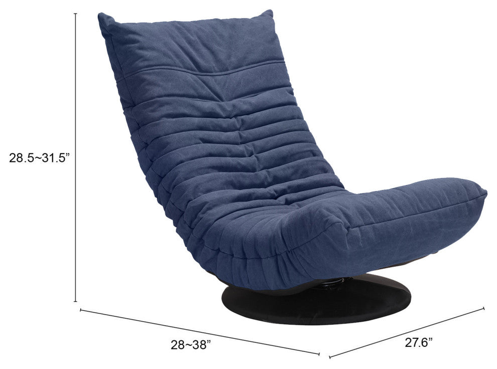 Swivel Accent Chair, Steel Metal, Fabric, Blue, Black, Lounge Lobby Hospitality