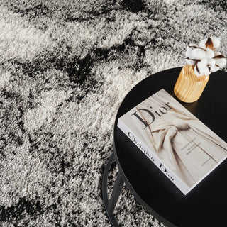 Shag Adrian Gray/Black Rug, 8'9"x12'2"