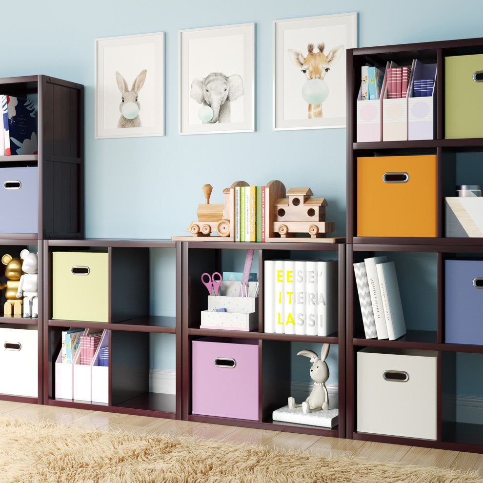 Solid Wood 4 Cube Storage Organizer, Espresso
