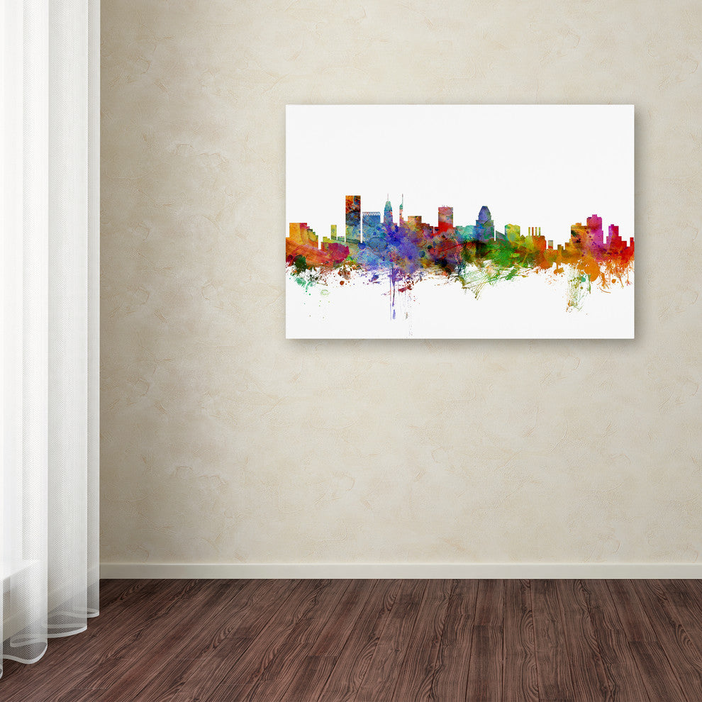 "Baltimore, Maryland Skyline" Canvas Art by Michael Tompsett