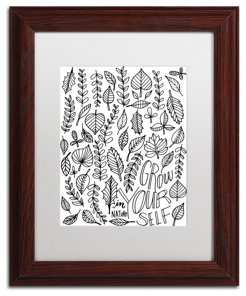 Elizabeth Caldwell 'Grow Yourself' Art, Wood Frame, White Mat, 11x14