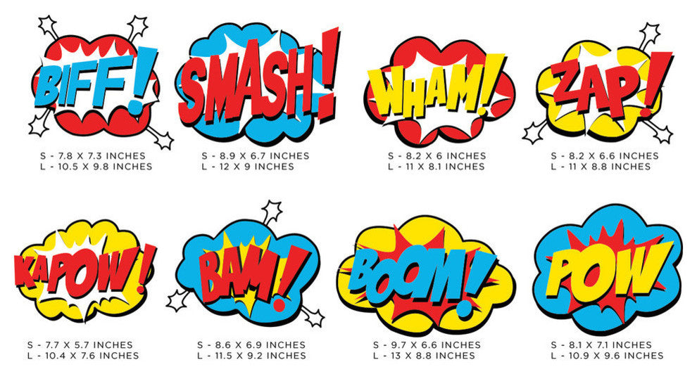 Superheroes Fabric Wall Decals, Size Small