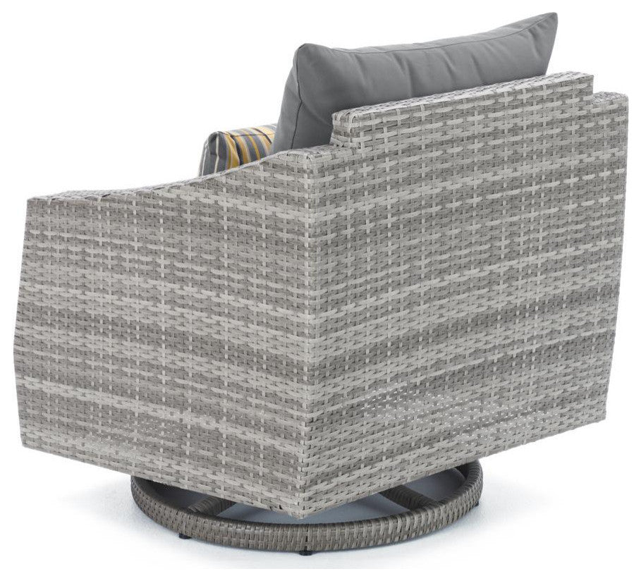 Cannes Deluxe 8 Piece Aluminum Outdoor Patio Sofa and Club Chair Set, Charcoal Gray