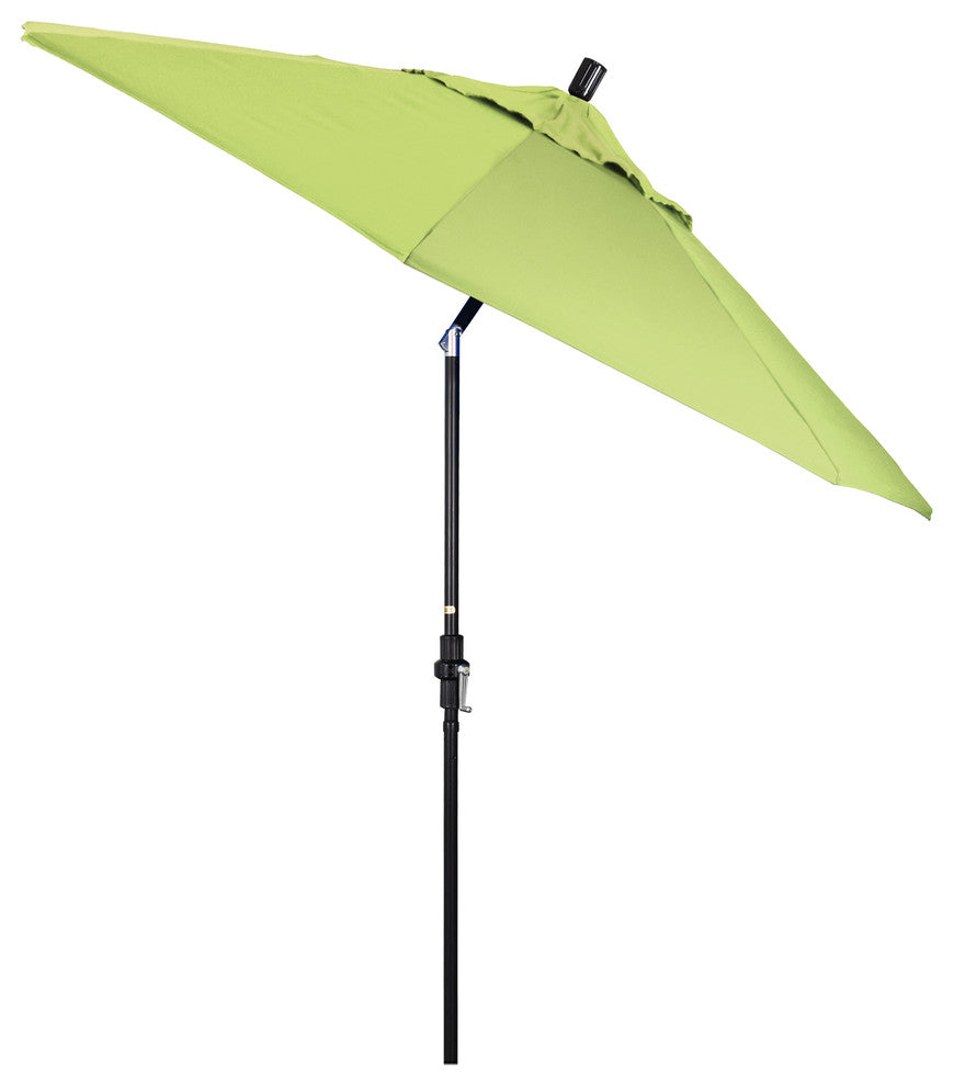 9' Stone Black Collar Tilt Crank Lift Aluminum Umbrella, Sunbrella, Parrot