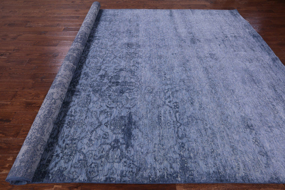 9' 0" X 12' 1" Wool and Silk Modern Hand Knotted Rug Q11764