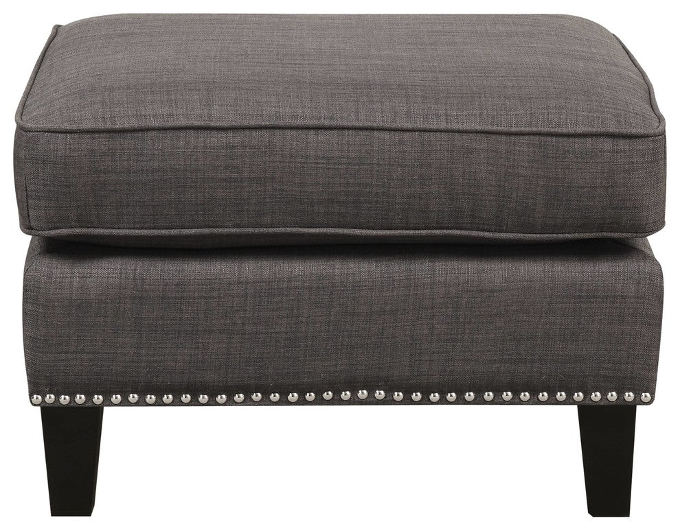 Emery Chair and Ottoman, Charcoal