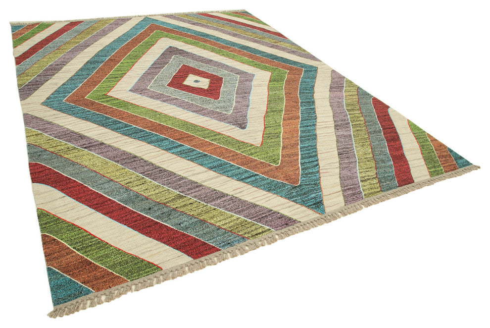 Rug N Carpet - Hand-knotted Turkish 8' 3'' x 10' 4'' Unique Wool Kilim Rug