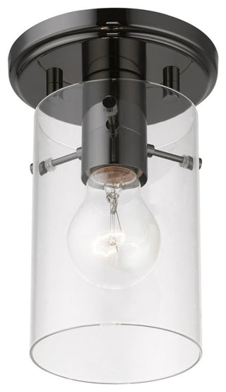 Munich 1 Light Black Chrome Flush Mount