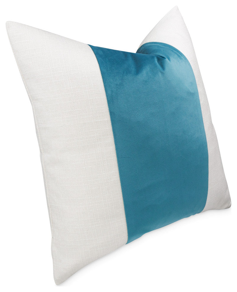 Caleb 21" Square Throw Pillow, Set of 2, Cloud/Peacock