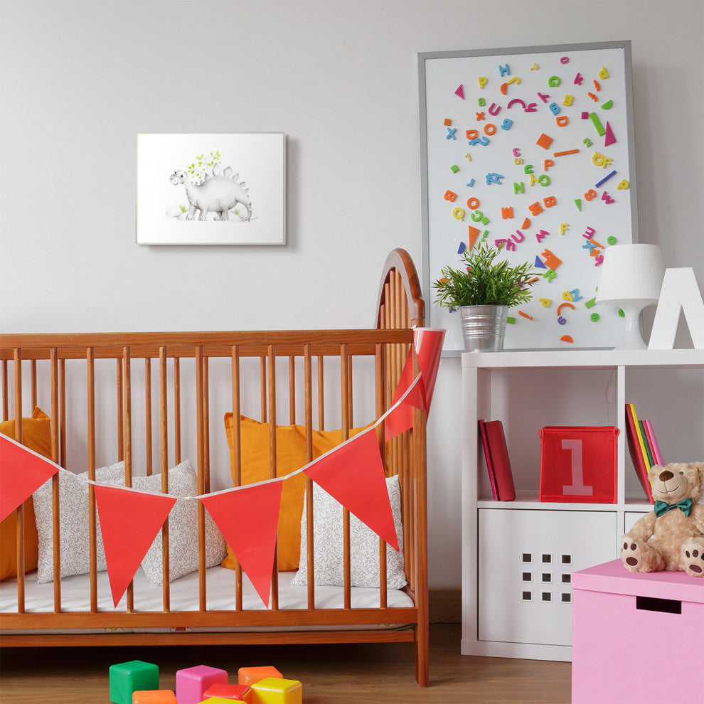 Cartoon Dinosaur Prehistoric Dino Animal Painting, 10"x15"