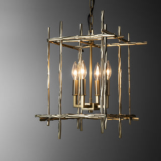 Tura 4-Light Small Chandelier - Modern Brass Finish