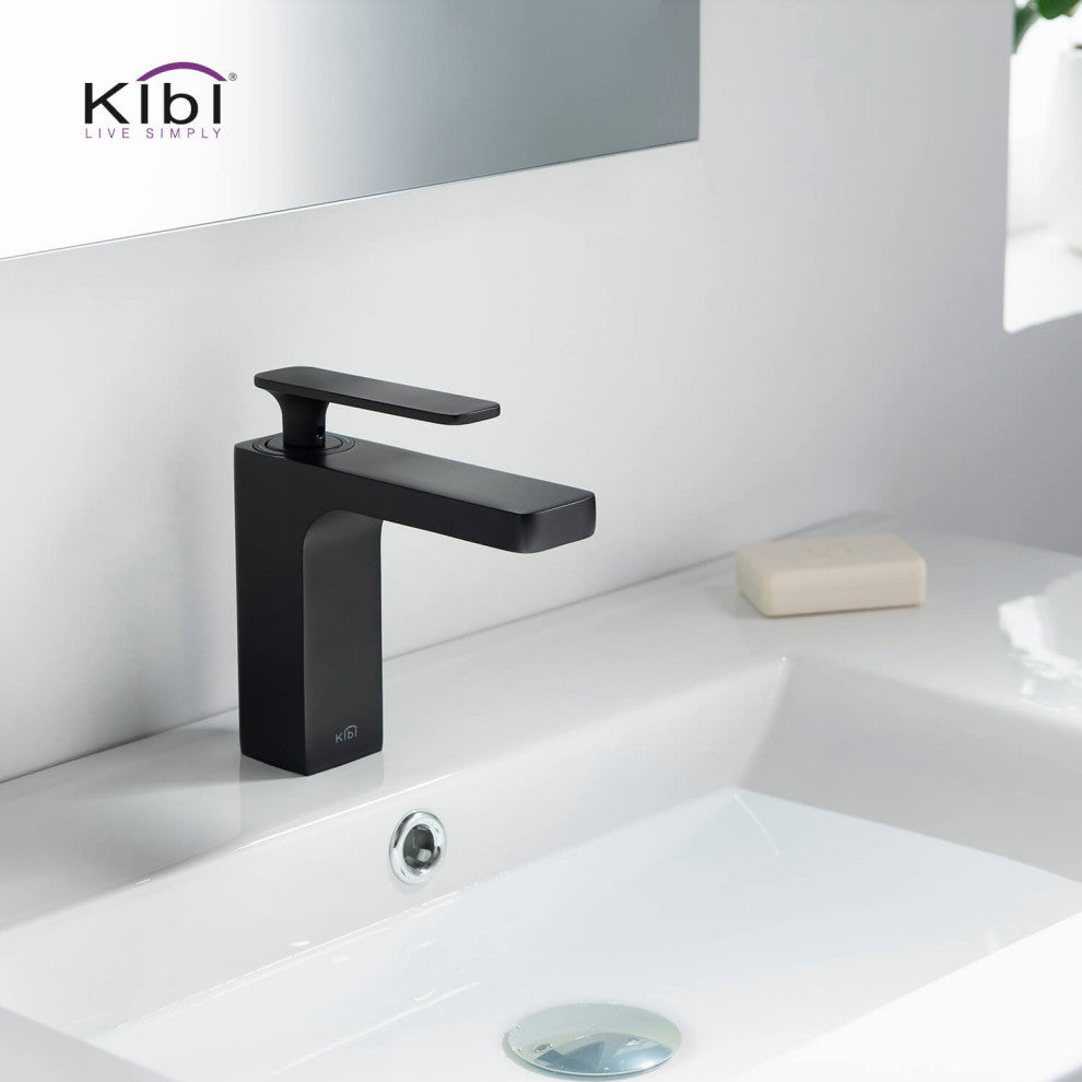 Infinity Single Handle Bathroom Faucet KBF1006, Matte Black, W/O Drain