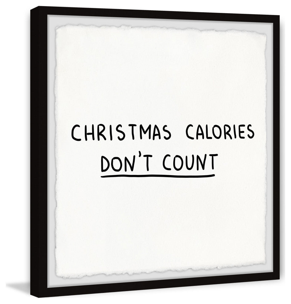 "Christmas Calories Don't Count" Framed Painting Print, 12x12