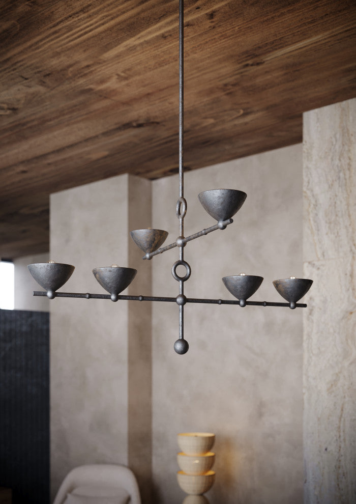 Troy Lighting Vishal Chandelier Black Patina Gold, 39.25"Lx54"Wx29"H